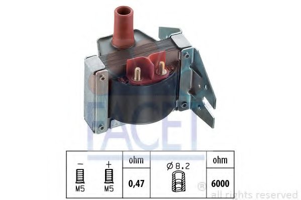 FACET 9.6072 Катушка зажигания AR 30747 для MERCEDESBENZ (Мерседес бенц) FACET 9.6072 Катушка зажигания AR 30747 для MERCEDESBENZ (Мерседес бенц)