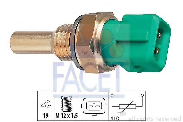 FACET 7.3244 Датчик, температура охлаждающей жидкости; Датчик, температура охлаждающей жидкости; Датчик, температура охлаждающей жидкости зеленый для PEUGEOT RANCH (Пежо Ранч) FACET 7.3244 Датчик, температура охлаждающей жидкости; Датчик, температура охлаждающей жидкости; Датчик, температура охлаждающей жидкости зеленый для PEUGEOT RANCH (Пежо Ранч)