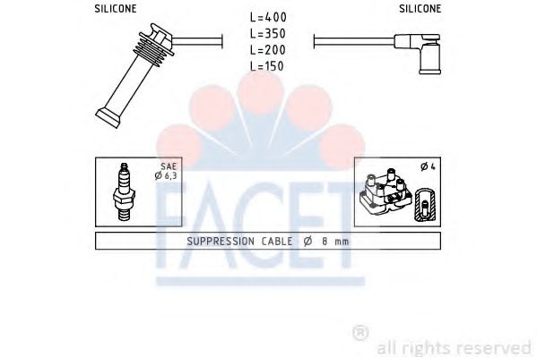 FACET 4.7242 Комплект проводов зажигания PNDA для FORD (Форд) FACET 4.7242 Комплект проводов зажигания PNDA для FORD (Форд)