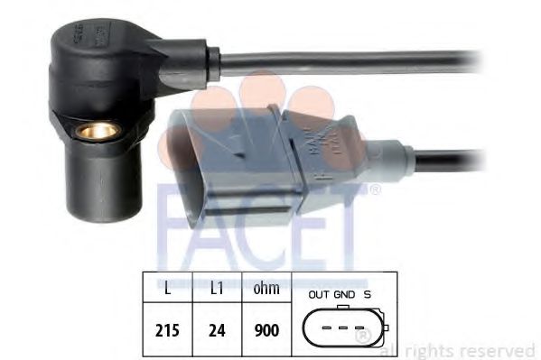 FACET 9.0241 Датчик импульсов; Датчик импульсов, маховик CCSA для VOLKSWAGEN SCIROCCO (Фольксваген Сcироccо) FACET 9.0241 Датчик импульсов; Датчик импульсов, маховик CCSA для VOLKSWAGEN SCIROCCO (Фольксваген Сcироccо)
