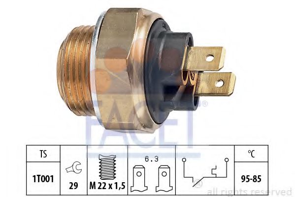 FACET 7.5033 Термовыключатель, вентилятор радиатора B6D (XU5JA) для PEUGEOT 205 II (Пежо 205 2) FACET 7.5033 Термовыключатель, вентилятор радиатора B6D (XU5JA) для PEUGEOT 205 II (Пежо 205 2)