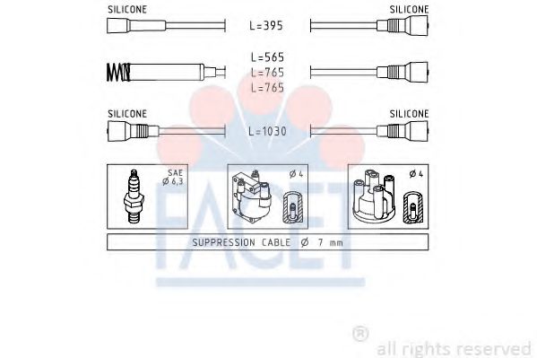 FACET 4.8527 Комплект проводов зажигания L1204907 для OPEL OMEGA A (Опель Омэга а) FACET 4.8527 Комплект проводов зажигания L1204907 для OPEL OMEGA A (Опель Омэга а)
