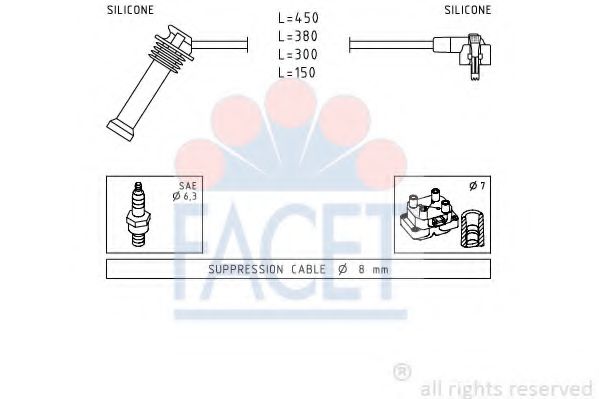 FACET 4.9630 Комплект проводов зажигания RDB для FORD ESCORT VII (Форд Эскорт 7) FACET 4.9630 Комплект проводов зажигания RDB для FORD ESCORT VII (Форд Эскорт 7)