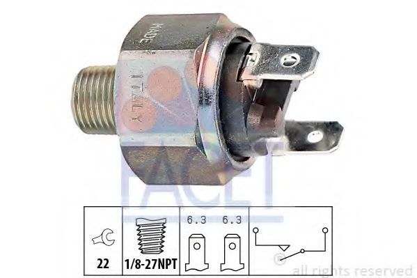 FACET 7.1101 Выключатель фонаря сигнала торможения 110 F. 000 для FIAT 500 (Фиат 500) FACET 7.1101 Выключатель фонаря сигнала торможения 110 F. 000 для FIAT 500 (Фиат 500)