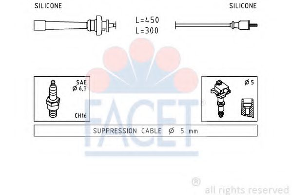 FACET 4.9764 Комплект проводов зажигания 4G92 (SOHC 16V) для MITSUBISHI GALANT VI (Митсубиши/митсубиси Галант 6) FACET 4.9764 Комплект проводов зажигания 4G92 (SOHC 16V) для MITSUBISHI GALANT VI (Митсубиши/митсубиси Галант 6)