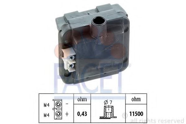 FACET 9.6113 Катушка зажигания D 16 Z2 для HONDA CRX II (Хонда Cрх 2) FACET 9.6113 Катушка зажигания D 16 Z2 для HONDA CRX II (Хонда Cрх 2)