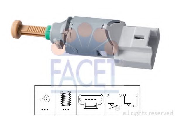 FACET 7.1227 Выключатель фонаря сигнала торможения; Выключатель, привод сцепления (Tempomat) K7J 710 для DACIA SANDERO (Дача Сандэро) FACET 7.1227 Выключатель фонаря сигнала торможения; Выключатель, привод сцепления (Tempomat) K7J 710 для DACIA SANDERO (Дача Сандэро)