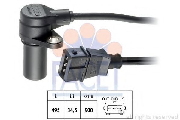 FACET 9.0160 Датчик импульсов; Датчик импульсов, маховик X 20 DTL для OPEL (Опель) FACET 9.0160 Датчик импульсов; Датчик импульсов, маховик X 20 DTL для OPEL (Опель)
