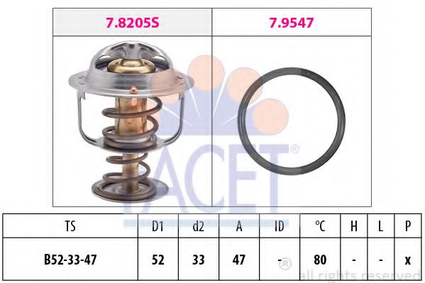 FACET 7.8205 Термостат, охлаждающая жидкость 2SZ-FE для TOYOTA YARIS (Тойота/тоета Ярис) FACET 7.8205 Термостат, охлаждающая жидкость 2SZ-FE для TOYOTA YARIS (Тойота/тоета Ярис)