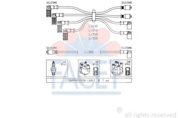 FACET 4.8815 Комплект проводов зажигания 8503995 для FIAT TEMPRA (Фиат Тэмпра) FACET 4.8815 Комплект проводов зажигания 8503995 для FIAT TEMPRA (Фиат Тэмпра)