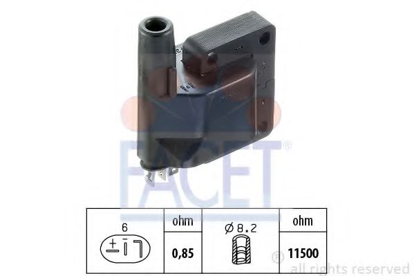 FACET 9.6129 Катушка зажигания BF8-341360 для MAZDA 626 III (Мазда 626 3) FACET 9.6129 Катушка зажигания BF8-341360 для MAZDA 626 III (Мазда 626 3)