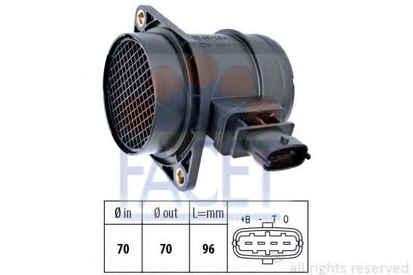 FACET 10.1299 Расходомер воздуха Euro 4 (D4) для FIAT 500 C (Фиат 500 c) FACET 10.1299 Расходомер воздуха Euro 4 (D4) для FIAT 500 C (Фиат 500 c)