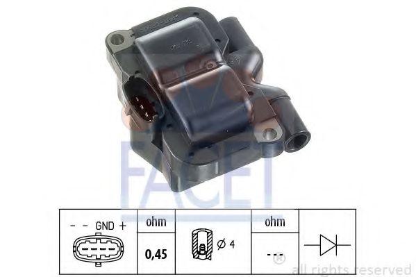 FACET 9.6314 Катушка зажигания M 160 E6AL B04 для SMART CITY-COUPE (Смарт Cитъ-cоупэ) FACET 9.6314 Катушка зажигания M 160 E6AL B04 для SMART CITY-COUPE (Смарт Cитъ-cоупэ)
