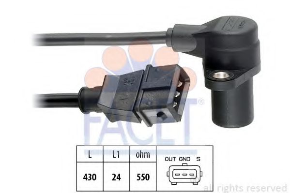 FACET 9.0076 Датчик импульсов; Датчик импульсов, маховик 834 F1. 000 для LANCIA (Лансиа/лянча) FACET 9.0076 Датчик импульсов; Датчик импульсов, маховик 834 F1. 000 для LANCIA (Лансиа/лянча)