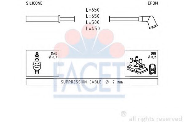FACET 4.9741 Комплект проводов зажигания B3 ME для MAZDA 323 F/P VI (Мазда 323 ф/п vи) FACET 4.9741 Комплект проводов зажигания B3 ME для MAZDA 323 F/P VI (Мазда 323 ф/п vи)