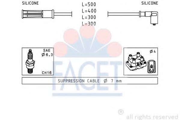 FACET 4.7244 Комплект проводов зажигания K7J 710 для RENAULT MEGANE I (Рено Меган 1) FACET 4.7244 Комплект проводов зажигания K7J 710 для RENAULT MEGANE I (Рено Меган 1)