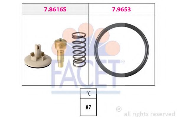FACET 7.8616 Термостат, охлаждающая жидкость CGPB для VOLKSWAGEN GOLF PLUS (Фольксваген Гольф плюс) FACET 7.8616 Термостат, охлаждающая жидкость CGPB для VOLKSWAGEN GOLF PLUS (Фольксваген Гольф плюс)