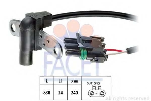 FACET 9.0026 Датчик импульсов; Датчик импульсов, маховик C2J 720 для RENAULT ENCORE (Рено Энcорэ) FACET 9.0026 Датчик импульсов; Датчик импульсов, маховик C2J 720 для RENAULT ENCORE (Рено Энcорэ)