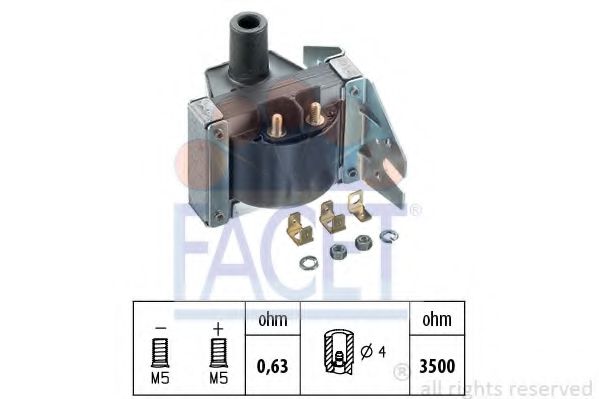 FACET 9.6025 Катушка зажигания EP для VOLKSWAGEN SCIROCCO (Фольксваген Сcироccо) FACET 9.6025 Катушка зажигания EP для VOLKSWAGEN SCIROCCO (Фольксваген Сcироccо)