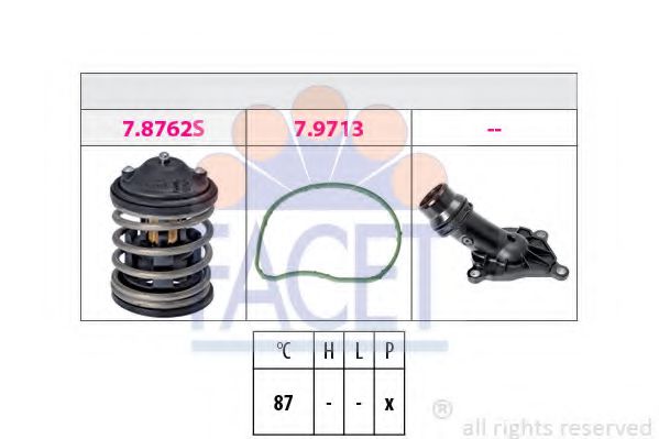 FACET 7.8851K Термостат, охлаждающая жидкость с соединительными деталями для MINI CROSSOVER (Мини Cроссоvэр) FACET 7.8851K Термостат, охлаждающая жидкость с соединительными деталями для MINI CROSSOVER (Мини Cроссоvэр)