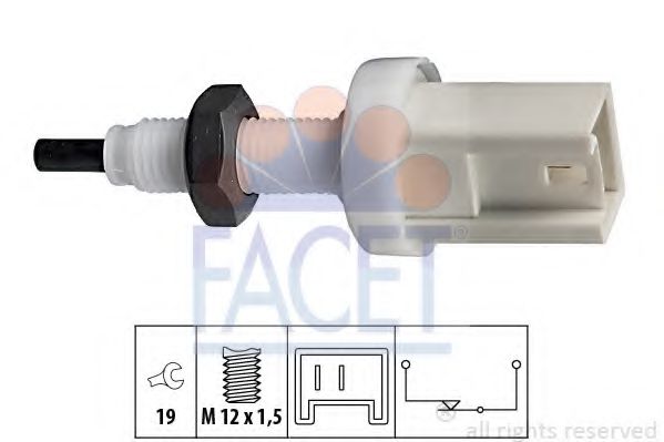FACET 7.1066 Выключатель фонаря сигнала торможения 3396278, 3423521 для FIAT DUNA (Фиат Дуна) FACET 7.1066 Выключатель фонаря сигнала торможения 3396278, 3423521 для FIAT DUNA (Фиат Дуна)