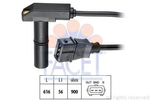 FACET 9.0054 Датчик импульсов; Датчик импульсов, маховик; Датчик, положение распределительного вала S14 B23 (234EA) для BMW 3 (Бмв 3)