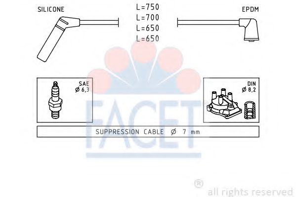 FACET 4.9420 Комплект проводов зажигания 4G13 (8V) для MITSUBISHI LANCER IV (Митсубиши/митсубиси Ланcэр иv) FACET 4.9420 Комплект проводов зажигания 4G13 (8V) для MITSUBISHI LANCER IV (Митсубиши/митсубиси Ланcэр иv)