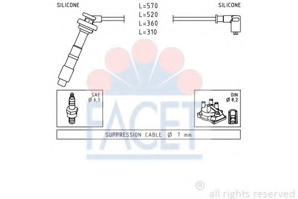 FACET 4.8608 Комплект проводов зажигания CG10DE для NISSAN MICRA II (Ниссан Микра 2) FACET 4.8608 Комплект проводов зажигания CG10DE для NISSAN MICRA II (Ниссан Микра 2)