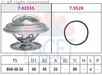 FACET 7.8255 Термостат, охлаждающая жидкость J6R 716 для RENAULT ESPACE I (Рено Эспаcэ и) FACET 7.8255 Термостат, охлаждающая жидкость J6R 716 для RENAULT ESPACE I (Рено Эспаcэ и)