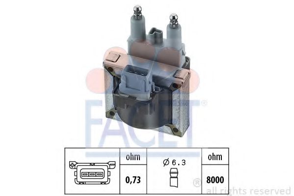 FACET 9.6176 Катушка зажигания Z7X 760 для RENAULT LAGUNA I (Рено Лагуна 1) FACET 9.6176 Катушка зажигания Z7X 760 для RENAULT LAGUNA I (Рено Лагуна 1)