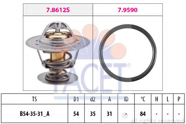 FACET 7.8612 Термостат, охлаждающая жидкость 1W для VOLKSWAGEN POLO CLASSIC (Фольксваген Поло классик) FACET 7.8612 Термостат, охлаждающая жидкость 1W для VOLKSWAGEN POLO CLASSIC (Фольксваген Поло классик)