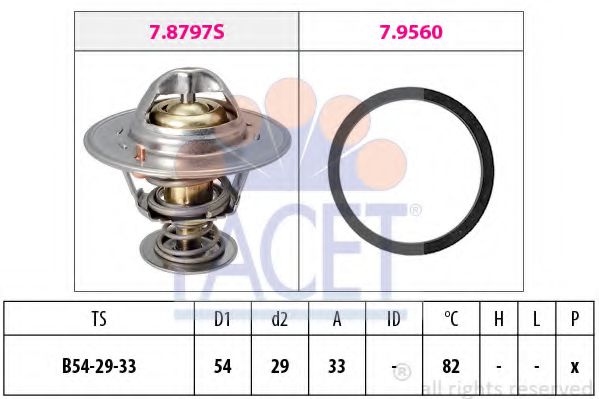 FACET 7.8797 Термостат, охлаждающая жидкость Z 20 D1 для CHEVROLET CAPTIVA (Шевроле Каптива) FACET 7.8797 Термостат, охлаждающая жидкость Z 20 D1 для CHEVROLET CAPTIVA (Шевроле Каптива)