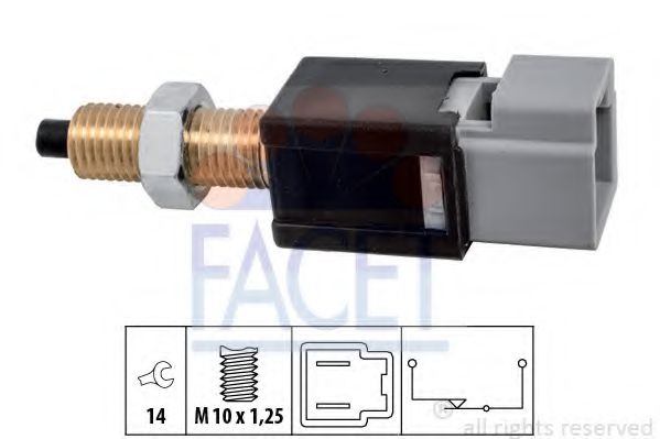 FACET 7.1304 Выключатель фонаря сигнала торможения; Выключатель, привод сцепления (Tempomat) QG16DE для NISSAN PRIMERA LER (Ниссан Примера лэр) FACET 7.1304 Выключатель фонаря сигнала торможения; Выключатель, привод сцепления (Tempomat) QG16DE для NISSAN PRIMERA LER (Ниссан Примера лэр)