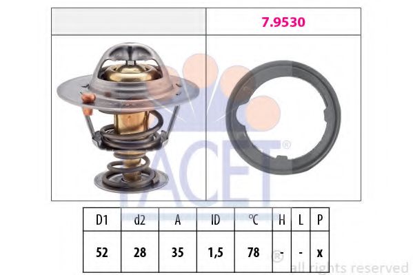 FACET 7.8267 Термостат, охлаждающая жидкость D 16 Z2 для HONDA CRX II (Хонда Cрх 2) FACET 7.8267 Термостат, охлаждающая жидкость D 16 Z2 для HONDA CRX II (Хонда Cрх 2)