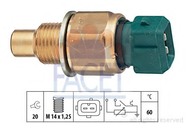 FACET 7.3560 Датчик, температура охлаждающей жидкости черный для CITROËN JUMPER (CитроËн Жумпэр) FACET 7.3560 Датчик, температура охлаждающей жидкости черный для CITROËN JUMPER (CитроËн Жумпэр)
