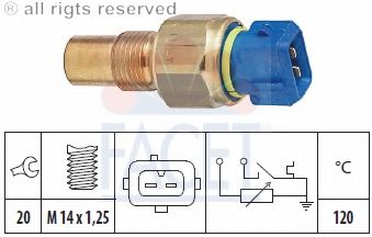 FACET 7.3516 Датчик, температура охлаждающей жидкости желтый для FIAT ULYSSE (Фиат Улисс) FACET 7.3516 Датчик, температура охлаждающей жидкости желтый для FIAT ULYSSE (Фиат Улисс)