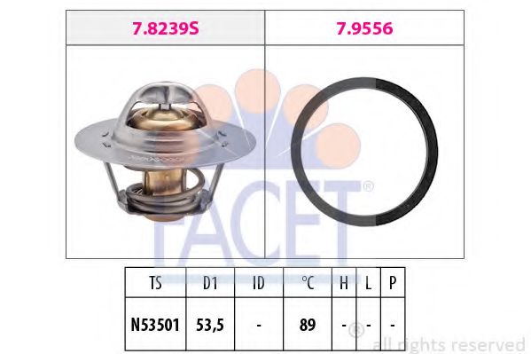 FACET 7.8297 Термостат, охлаждающая жидкость F3N 702 для RENAULT 9 (Рено 9) FACET 7.8297 Термостат, охлаждающая жидкость F3N 702 для RENAULT 9 (Рено 9)