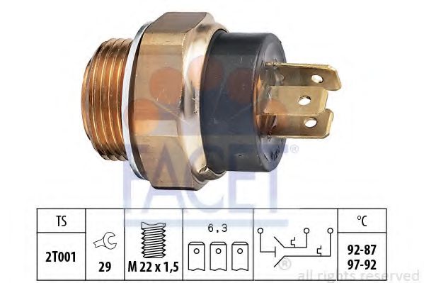FACET 7.5612 Термовыключатель, вентилятор радиатора B6D (XU5JA) для PEUGEOT 205 II (Пежо 205 2) FACET 7.5612 Термовыключатель, вентилятор радиатора B6D (XU5JA) для PEUGEOT 205 II (Пежо 205 2)