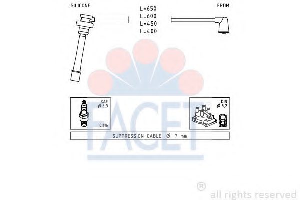 FACET 4.9278 Комплект проводов зажигания 4G92 (SOHC 16V) для MITSUBISHI RVR (Митсубиши/митсубиси Рvр) FACET 4.9278 Комплект проводов зажигания 4G92 (SOHC 16V) для MITSUBISHI RVR (Митсубиши/митсубиси Рvр)