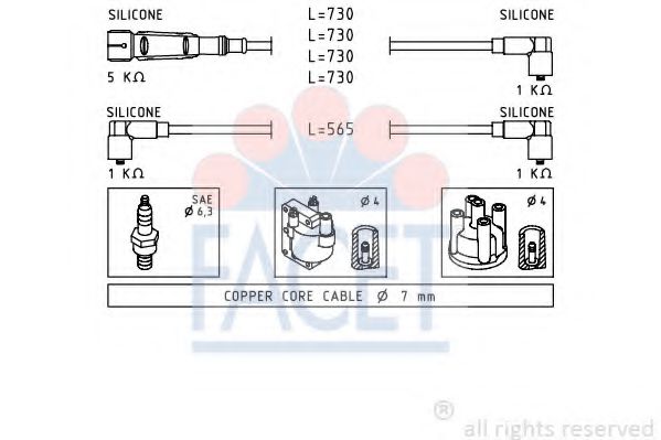 FACET 4.9671 Комплект проводов зажигания MH для VOLKSWAGEN JETTA II (Фольксваген Жэтта 2) FACET 4.9671 Комплект проводов зажигания MH для VOLKSWAGEN JETTA II (Фольксваген Жэтта 2)