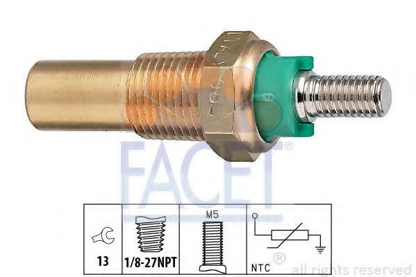 FACET 7.3136 Датчик, температура охлаждающей жидкости; Датчик, температура охлаждающей жидкости; Датчик, температура охлаждающей жидкости зеленый для FORD (Форд) FACET 7.3136 Датчик, температура охлаждающей жидкости; Датчик, температура охлаждающей жидкости; Датчик, температура охлаждающей жидкости зеленый для FORD (Форд)