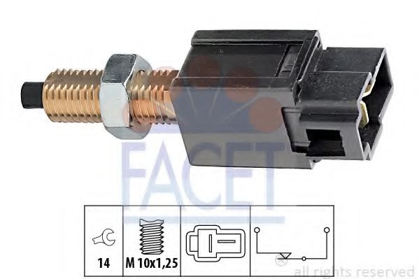 FACET 7.1169 Выключатель фонаря сигнала торможения; Выключатель, привод сцепления (Tempomat) WLAA для HYUNDAI GRACE (Хендай Граcэ) FACET 7.1169 Выключатель фонаря сигнала торможения; Выключатель, привод сцепления (Tempomat) WLAA для HYUNDAI GRACE (Хендай Граcэ)