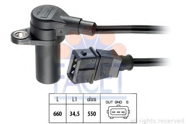 FACET 9.0149 Датчик импульсов; Датчик импульсов, маховик C 14 SE для OPEL CORSA A (Опель Cорса а) FACET 9.0149 Датчик импульсов; Датчик импульсов, маховик C 14 SE для OPEL CORSA A (Опель Cорса а)