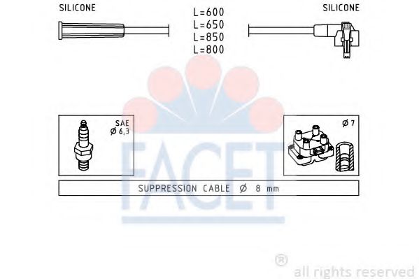 FACET 4.9007 Комплект проводов зажигания GSG для FORD ORION III (Форд Орион 3) FACET 4.9007 Комплект проводов зажигания GSG для FORD ORION III (Форд Орион 3)