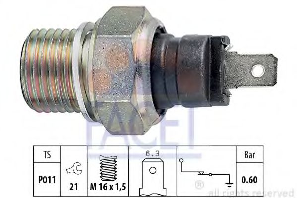 FACET 7.0021 Датчик давления масла B6D (XU5JA) для PEUGEOT 205 II (Пежо 205 2) FACET 7.0021 Датчик давления масла B6D (XU5JA) для PEUGEOT 205 II (Пежо 205 2)