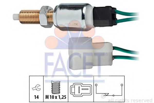 FACET 7.1027 Выключатель фонаря сигнала торможения с кабелем для MITSUBISHI STARION (Митсубиши/митсубиси Старион) FACET 7.1027 Выключатель фонаря сигнала торможения с кабелем для MITSUBISHI STARION (Митсубиши/митсубиси Старион)