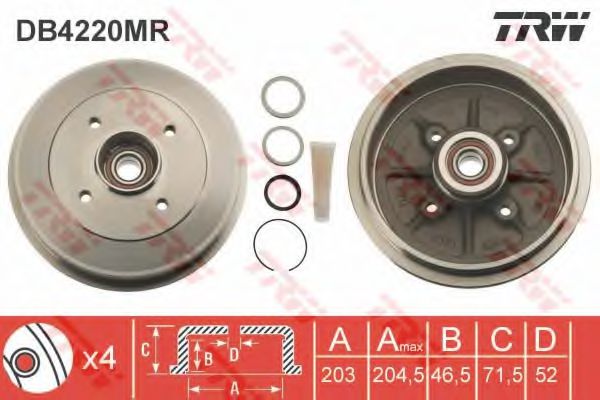 TRW DB4220MR Тормозной барабан для CITROËN CHANSON (CитроËн Чансон) TRW DB4220MR Тормозной барабан для CITROËN CHANSON (CитроËн Чансон)