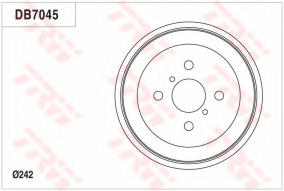 TRW DB7045 Тормозной барабан для TOYOTA (FAW) VIOS (Тойота/тоета (фав) Vиос) TRW DB7045 Тормозной барабан для TOYOTA (FAW) VIOS (Тойота/тоета (фав) Vиос)