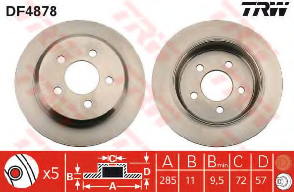 TRW DF4878 Тормозной диск для JEEP WRANGLER / TJ II (Джип Вранглэр / тж 2) TRW DF4878 Тормозной диск для JEEP WRANGLER / TJ II (Джип Вранглэр / тж 2)