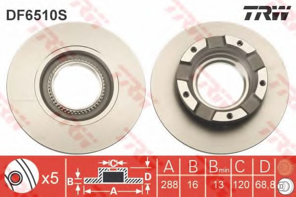 TRW DF6510S Тормозной диск для FORD NEO CUSTOM (Форд Нэо cустом) TRW DF6510S Тормозной диск для FORD NEO CUSTOM (Форд Нэо cустом)